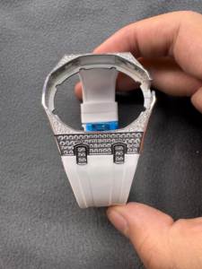Kit de modification Upro Premium Moissanite Diamond en acier inoxydable avec bracelet en silicone pour Swatch-AP Royal Pop Luxury Rugged Mod Kit - Product Image 5