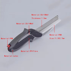 Kitchen Food Cutter Multipurpose Scissors Stainless Steel Vegetable Slicer Fruit Cutter Kitchen <strong>Knife</strong> with Cutting Board - Product Image 2