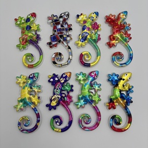 Recuerdo de Pascua de <span class=keywords><strong>Tenerife</strong></span>, España, de Resina Personalizada de Fábrica, Animal Colorido, Salamandra, Búho, Gecko, Lagarto, Forma Irregular, Impresión para Refrigerador - Product Image 4