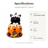 Figurine de chat en pâte à modeler personnalisée pour Halloween avec lumière LED, décoration vintage effrayante pour table et maison