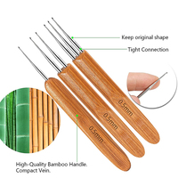 Nouveau design bambou différent aiguille tresse artisanat épingles au crochet pour dreadlocks crochet crochet crochet cheveux