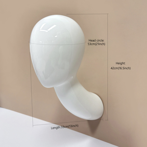Bán buôn bóng trắng treo tường tóc giả mannequin sợi thủy tinh tóc hiển thị đứng cho đồ trang sức <span class=keywords><strong>hat</strong></span> chủ và hiển thị hình thức - Product Image 2