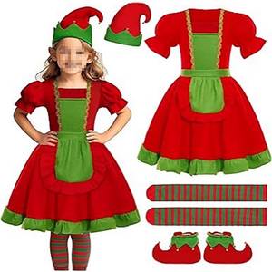 Costume d'<span class=keywords><strong>elfe</strong></span> de Noël pour filles enfants robe d'<span class=keywords><strong>elfe</strong></span> de vacances enfants <span class=keywords><strong>tenue</strong></span> de cadeau de Noël - Product Image 6