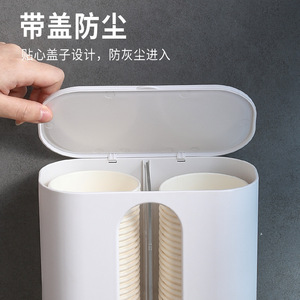 Portavasos desechable, sin necesidad de taladrar, estante de almacenamiento de vasos para restaurante, dispensador de agua con portavasos de papel de doble tubo - Product Image 3
