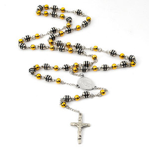 Collar de cuentas de moda chapado en oro PVD de 14K y 18K, de acero inoxidable 316L personalizado, joyería fina, collares, rosario de fe para mujer - Product Image 1