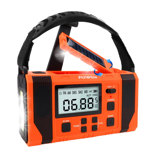 2025 New Product 10000mAh Emergency Weather Alert Radio with LCD Digital AM/FM/SW/NOAA Solar Hand Crank Radio,  SOS