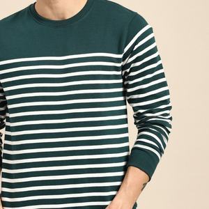 Sudadera Extra Grande a Rayas con Cuello Redondo y Logotipo Personalizado de Fábrica para Hombre - Product Image 2