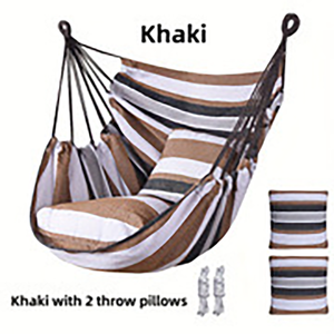 Fauteuil <span class=keywords><strong>suspendu</strong></span> d'extérieur durable, léger et portable, en toile de coton fine tissée, <span class=keywords><strong>hamac</strong></span> en toile et corde pour le camping et la randonnée - Product Image 5