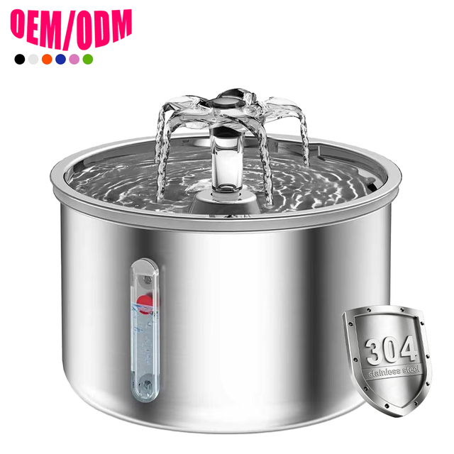 304 Stainless Steel Circulating Live Mute Water Cat Water Dispenser Continuous Filtering Fountain Pet Smart Water Feeder