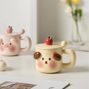 <span class=keywords><strong>Tazza</strong></span> <span class=keywords><strong>da</strong></span> tè in ceramica 3D con coperchio e cucchiaio Regalo per donne carino <span class=keywords><strong>tazza</strong></span> <span class=keywords><strong>da</strong></span> tè per cani animali e frutta - Product Image 5