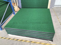 Tapis de golf BLG Y105B jaune en caoutchouc dur pour entraînement de swing et de frappe, 1500x1500mm, 30mm d'épaisseur, 28kg
