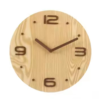 Jam Dinding Kayu Klasik Tanpa Logo Jam Analog Kayu untuk Dinding dengan Angka Romawi Terukir