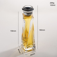 Botella de Perfume de Vidrio Vacía de Lujo de Alta Gama, Cilindro Transparente de 100 ml, con Pulverizador para Hombre, Tapa Única