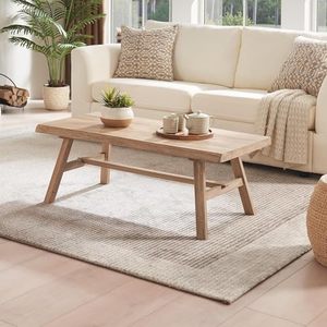 Gỗ Trang Trại rắn Bàn cà phê, mộc mạc hình chữ nhật trung tâm bảng cho phòng khách, gỗ tự nhiên trung tâm bảng cho phòng khách - Product Image 2