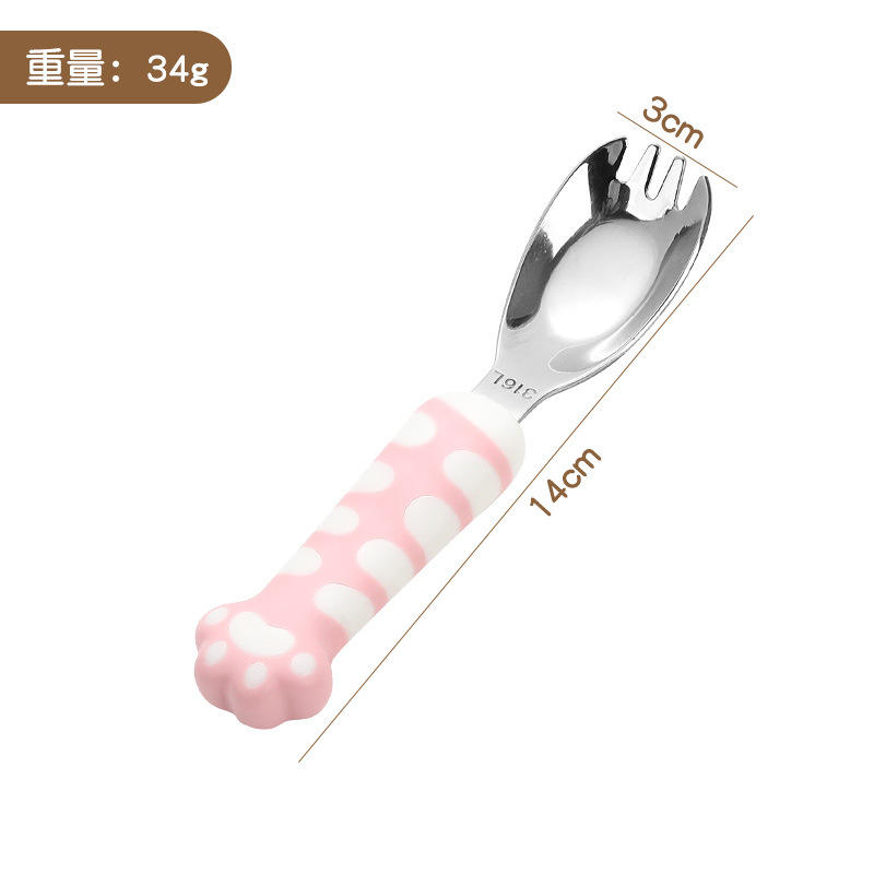 ช้อนแท่งโลหะสแตนเลส 316 รูปอุ้งเท้าแมวสีน้ำเงิน