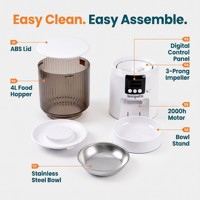 Distributeur automatique de nourriture pour animaux de compagnie intelligent 4L, alimentation programmée, enregistrement vocal 10s, double alimentation, ABS pour chats et chiens