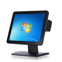 Precio de fábrica 15 ''Punto de venta táctil Máquina Sistema Pos Pantalla dual Todo en uno W7