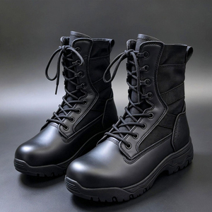 Botas Tácticas Negras DSF945 para Hombre, Botas de Estilo Exterior con Cordones y Caña Alta, ODM - Product Image 3