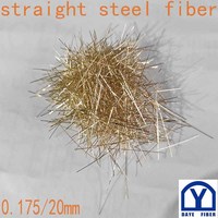 Fibre de microacier cuivrée 0,175/20 mm, surface lisse, pour matériau réfractaire coulé en fibres