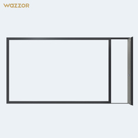 Prix de gros usine Wazzor – Porte à battant en aluminium ultra-étroite, moderne et coupe-vent pour villa