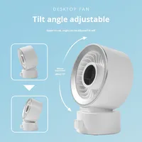 Ventilateur de table de bureau portable rechargeable par USB avec affichage numérique pour un refroidissement silencieux et puissant au bureau