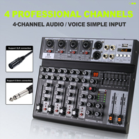 Mezclador Pasivo Estéreo Mini ELM E4 de 4 Canales con Interfaz USB, 99 Controladores DSP, CA 110-240V para Discoteca/Bar/Club/Uso Doméstico
