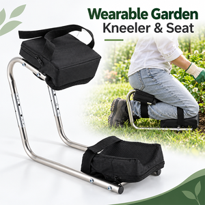 Tabouret de jardin en acier inoxydable pour protéger les genoux, tabouret de jardinage portable robuste avec coussin rembourré - Product Image 1