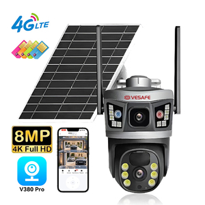 Caméra de sécurité solaire VESAFE Smart <span class=keywords><strong>4g</strong></span> Batterie intégrée Ampoule 4k Hd Smart Wifi Cctv Caméra solaire double objectif V380 - Product Image 1