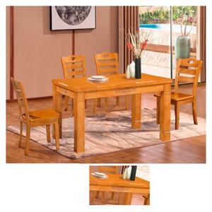 Juego de Mesa de Comedor de Madera de Estilo Moderno con 4 Sillas, Ideal para el Comedor - Product Image 3