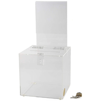 Transparente Box Klare Acryl-Spendenbox mit Schloss Plexiglas-Vollumfragetresor Kunststoff-Spendenbox Wahlurne