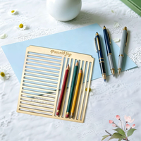 Porte-crayons en bois tendance 2026 avec plusieurs supports pour stylos et un design décoratif - Outil auxiliaire créatif pour la sculpture sur bois DIY