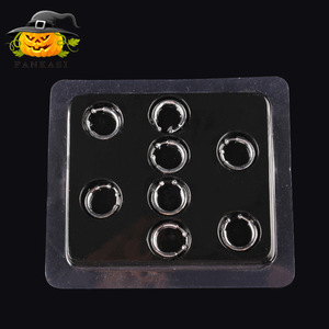 Anneau de nez en plastique en forme de U pour Halloween, sans perçage, boucle unique, accessoire de fête costumée, couleur argentée ronde - Product Image 3