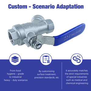 صمام كروي يدوي من الفولاذ المقاوم للصدأ SS304 مقاوم للتآكل، بفلتر على شكل حرف Y وحلقة إحكام من مادة PTFE/EPDM للتحكم في المياه، تصنيع حسب الطلب - Product Image 3