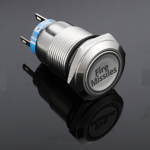 12V 19mm 5 पिन चांदी आग मिसाइलों धातु क्षणिक पुश बटन स्विच प्रकाश का नेतृत्व किया - Product Image 2