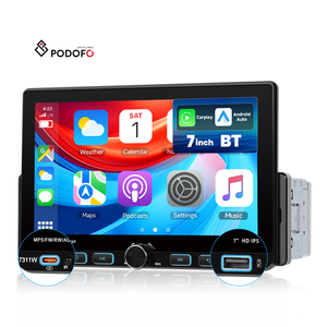 Radio para Auto Podofo de 7'' con <span class=keywords><strong>Reproductor</strong></span> MP5, Carplay Inalámbrico, Android Auto, Bluetooth, FM/AM/RDS, Tipo-C/USB, de Fábrica ODM - Product Image 1