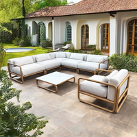 Meubles de villa en aluminium de luxe de haute qualité ensemble de canapés de jardin sectionnels en forme de L