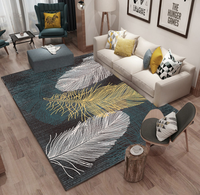 Tapis de salon et chambre à coucher au design moderne, imprimé floral, fabriqué à la machine, à poils longs, antimicrobien, antidérapant, très vendu