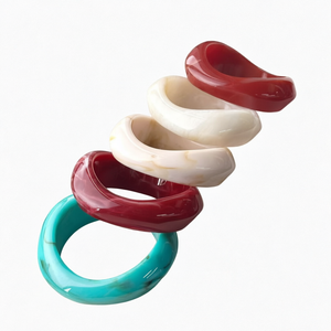 Ensembles de bracelets en résine acrylique faits à la main, géométriques irréguliers, effet marbre, unisexes, empilables, bijoux de mode - Product Image 1