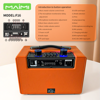 Haut-parleur karaoké portable Bluetooth de 6,5 pouces avec microphone sans fil, 50W, en bois, pour fêtes, compatible avec entrée guitare, TF, USB, AUX