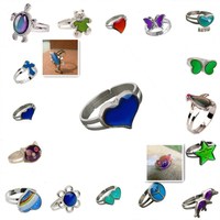 Nouvelles bagues créatives papillon, cœur, trèfle, animaux, changeantes de couleur selon la température, pour enfants et femmes, pour le plaisir