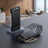 Meilleure Vente : Batterie Externe 20000mAh Li-Polymère avec Affichage LED Numérique, 4 Câbles (Double USB/Micro USB/Type-C), Charge Rapide 22.5W