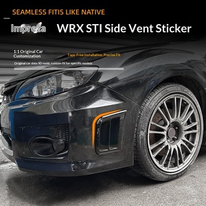 Autocollant adhésif en fibre de carbone pour sortie d'air latérale du pare-chocs avant, pour Subaru WRX STI 2008-2014, modification extérieure - Product Image 3