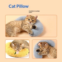 Coussin de couchage en coton pelucheux en forme de lune, motif dessin animé mignon pour animaux de compagnie (chiens et chats), petite taille, vente en gros, lavable, aucun assemblage requis