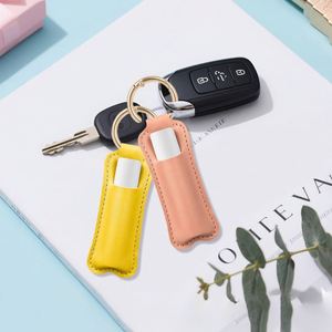 Porte-clés simple pour baume à lèvres, étui individuel en cuir PU pour rouge à lèvres, pochette de maquillage, étui pour baume à lèvres et brillant à lèvres - Product Image 3