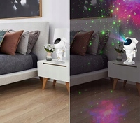 Lampe de projection d'astronaute de l'espace pour enfants Veilleuse LED Ciel étoilé Projecteur d'étoiles Projecteur de galaxie pour décoration de chambre de bébé