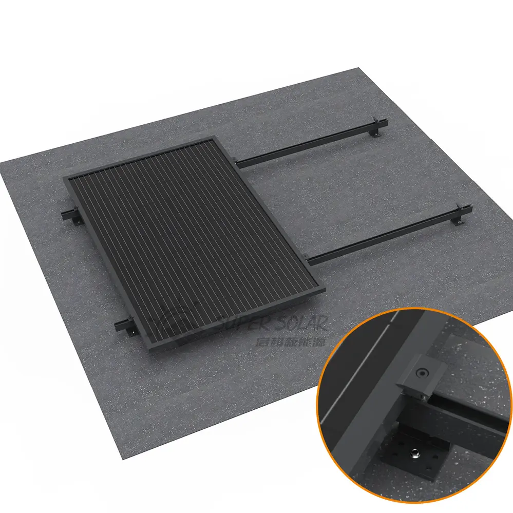 Super Solar Deck T Pied Supports de panneaux solaires pour toit en bardeaux d'asphalte