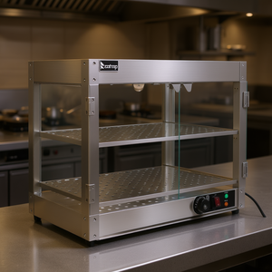 Gabinete de Calentamiento de Dos Niveles de Acero Inoxidable Zakop, Equipo de Cocina Comercial con Calefacción Eléctrica de 800W - Product Image 2
