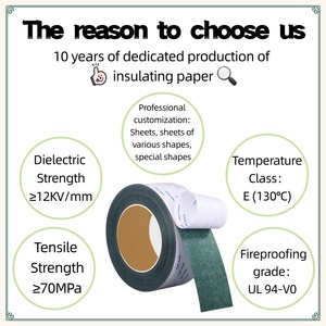 Matériau d'isolation pour enroulement de moteur électrique, rouleau de papier vert de 110 mm, papier adhésif Highland Barley Fish résistant aux hautes températures - Product Image 2