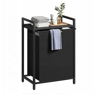 Nouveau <span class=keywords><strong>panier</strong></span> à <span class=keywords><strong>linge</strong></span> en bois et acier à <span class=keywords><strong>4</strong></span> <span class=keywords><strong>compartiments</strong></span> pour le rangement des vêtements sales - Product Image 6
