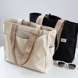 Bolsa de Compras Reutilizable de Lona de Algodón con Múltiples Bolsillos de Almacenamiento, Diseño Personalizado, Bolsa Casual para Venta al Por Mayor - Product Image 2